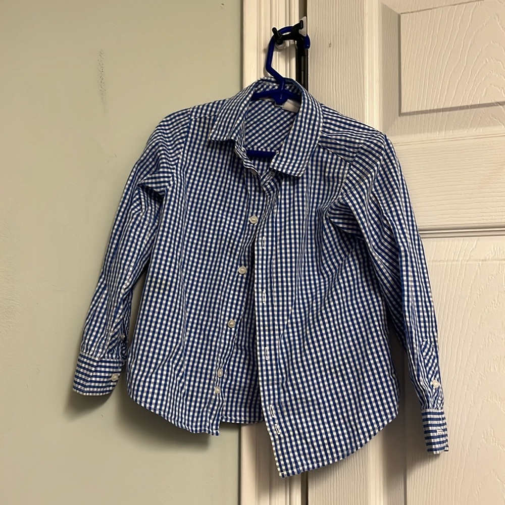 Jacadi boy’s gingham button down shirt 4